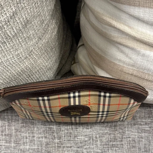 Burberry Beige and Brown Check Toiletry Bag